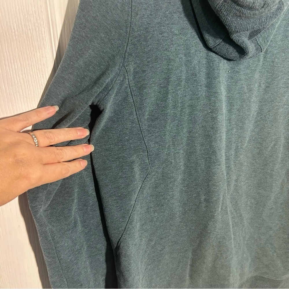 LL Bean Women's Bean's Cozy Camp Hoodie Spruce Heather Crossbars Size XS Teal - Picture 8 of 13